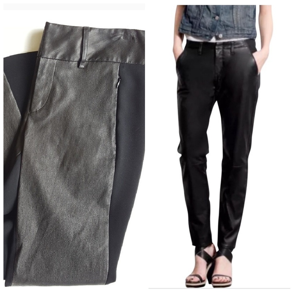 rag & bone Leather Front Paneled Pant (4) EUC